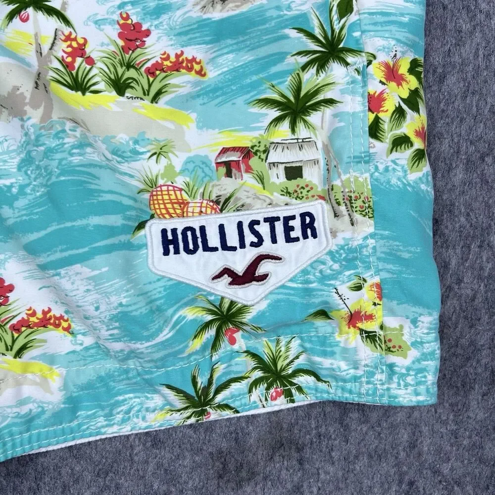 Vtg Hollister Men's Swim Shorts California Floral Print Hawaiian Surf Y2K Size L